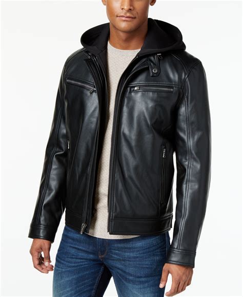 michael kors jacket mens leather|Michael Kors bomber jacket men.